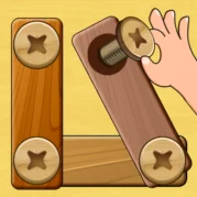 wood nuts & bolts puzzle مهكرة